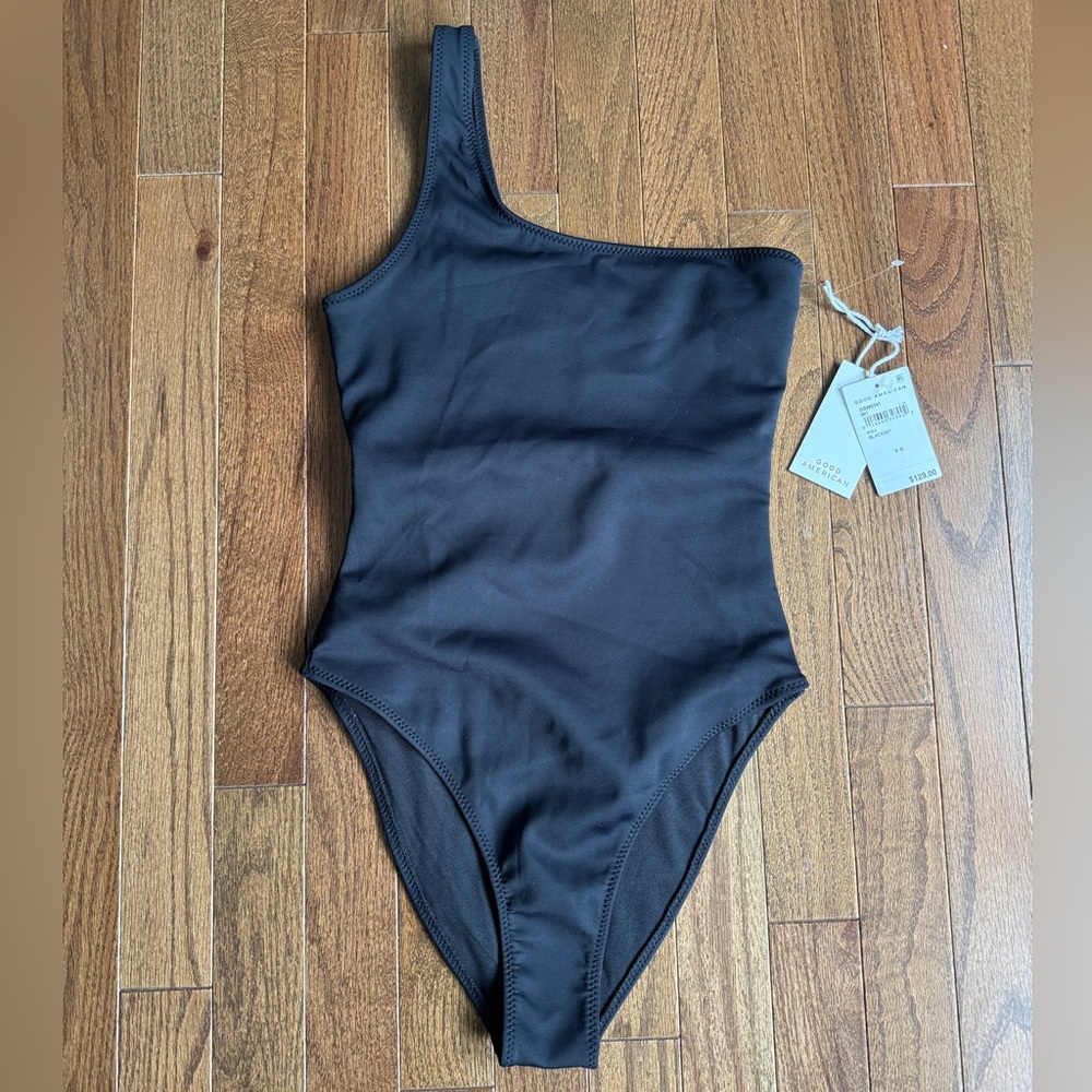 Good American one shoulder one piece swimsuit size X-0